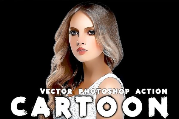 矢量卡通绘画效果PS动作 Vector Cartoon Photoshop Action