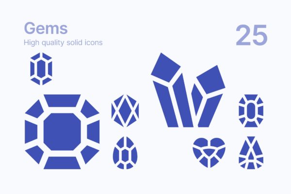 纯色宝石图标矢量集合 Gem Icons