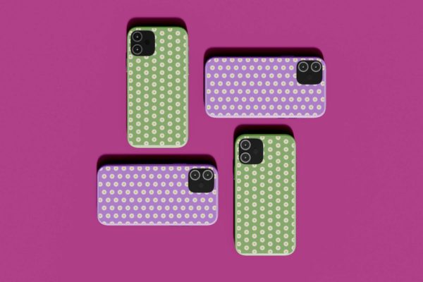 智能苹果手机保护壳图案设计样机模板 Smartphone Cases Mockup