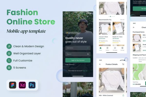 时尚在线商店App应用程序设计模板 Fashion Online Store App
