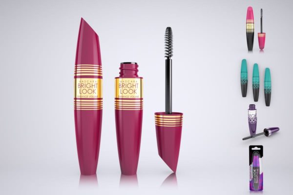 睫毛膏化妆品品牌设计样机 Mascara Mock-Up