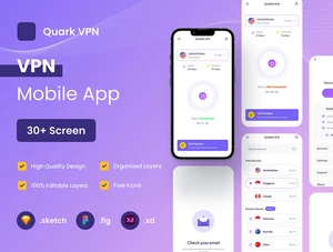 设计森林下午茶：VPN节点网络移动应用程序 UI 套件