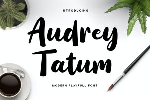 服装设计连字字体素材 Audrey Tatum – Playful Font