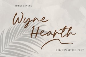 连字手写英文字体素材 Wyne Hearth
