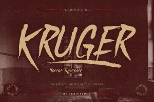 恐怖风格字体素材 Kruger Font