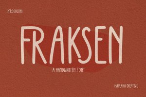 瘦长手写字体素材 Fraksen Handwritten Sans Display Font