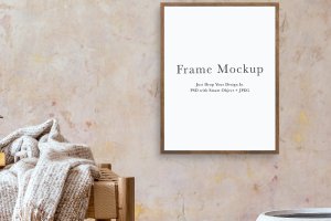 室内背景照片作品展示相框画框样机模板#2407 Frame Mockup #2407, Interior Mockup