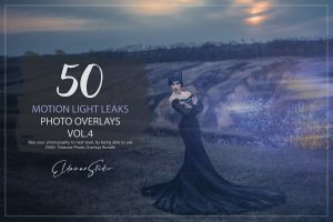 50个彩色漏光照片叠层背景素材v4 50 Motion Light Leaks Photo Overlays – Vol. 4