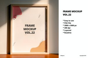 印刷作品展示框架样机模板v22 Frame Mockup Vol.22