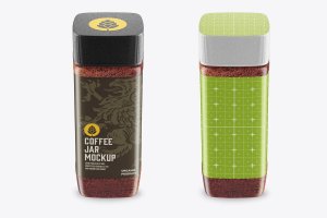 咖啡粉罐包装设计样机psd模板 Coffee Jar Mockup