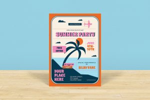 夏季海滩旅行派对海报素材 Summer Party Flyer