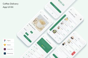 咖啡配送App手机应用程序UI设计套件 Coffee Delivery App UI Kit