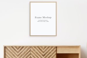 室内背景照片作品展示相框画框样机模板#2394 Frame Mockup #2394, Interior Mockup