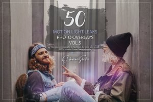 50个彩色漏光照片叠层背景素材v5 50 Motion Light Leaks Photo Overlays – Vol. 5