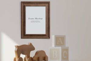 室内背景照片作品展示相框画框样机模板#2410 Frame Mockup #2410, Interior Mockup