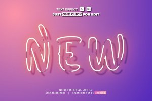 白色线条矢量文本/文字效果样式素材v70 Text Effect Vol 70