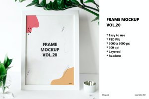 印刷作品展示框架样机模板v20 Frame Mockup Vol.20