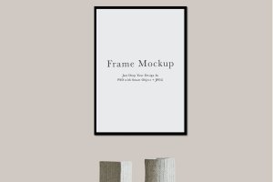 室内背景照片作品展示相框画框样机模板#2460 Frame Mockup #2460, Interior Mockup