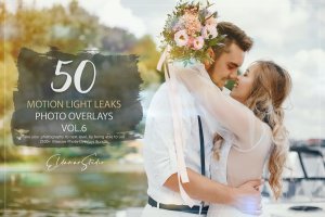 50个彩色漏光照片叠层背景素材v6 50 Motion Light Leaks Photo Overlays – Vol. 6
