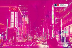 赛博朋克粉色效果照片处理PS动作 Cyberpunk Photoshop Action