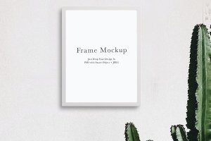 室内背景照片作品展示相框画框样机模板#2333 Frame Mockup #2333, Interior Mockup