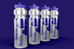 金属运动水瓶设计样机 Sports Bottle Mockup