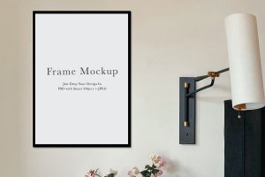 室内背景照片作品展示相框画框样机模板#2420 Frame Mockup #2420, Interior Mockup