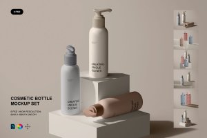 化妆品瓶包装展示样机套件 Cosmetic Bottle Mockup Set