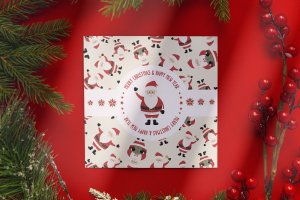 圣诞节背景传单贺卡设计样机 Flyer Mockup – Christmas background