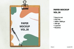 海报传单作品展示纸张样机模板v30 Paper Mockup Vol.30