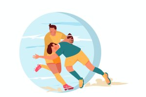 橄榄球运动矢量插画素材 Rugby Illustration