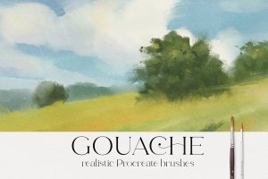 水粉Procreate笔刷素材 Procreate Gouache Brush set