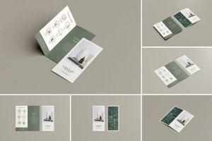 双折页DL传单小册子样机 Bifold DL Flyer Mockup