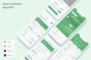 聪明投资类手机App UI界面设计套件 Smart Investment App UI Kit