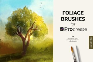 植物树叶Procreate笔刷素材 Procreate Foliage brushes