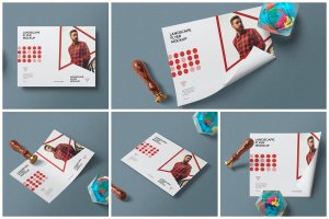 美国信纸横版尺寸传单海报样机素材 US Letter Landscape Flyer Mockups