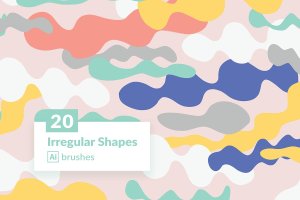 不规则形状矢量AI笔刷集 Irregular Shapes Brushes Set