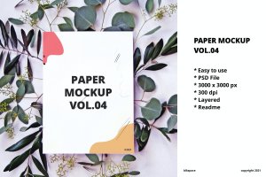 海报传单作品展示纸张样机模板v4 Paper Mockup Vol.04