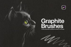 10个iPad专用石墨Procreate笔刷素材 10 Graphite Brushes Procreate