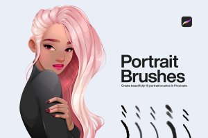 10个iPad专用肖像Procreate笔刷素材 10 Portrait Brushes Procreate