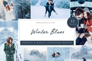 冬季蓝色滤镜照片后期处理lightroom预设 Lightroom Presets – Winter Blues