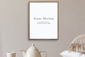 室内背景照片作品展示相框画框样机模板#2349 Frame Mockup #2349, Interior Mockup