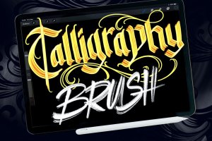 毛笔书法Procreate笔刷素材 Calligraphy Light Brush