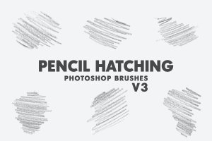 20个铅笔阴影绘画笔刷 20 Pencil Hatching Brushes V3