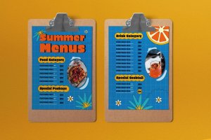 夏季食品列表菜单设计模板 Summer Food Menu