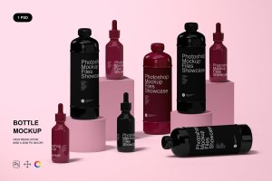 化妆品瓶场景包装展示样机素材 Bottle Mockup Scene Creator