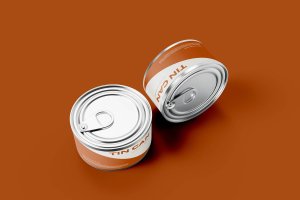 圆形锡罐罐头包装设计样机psd模板 Rounded Tin Can Mockup