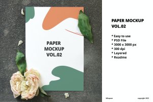 海报传单作品展示纸张样机模板v2 Paper Mockup Vol.02