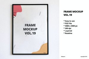印刷作品展示框架样机模板v19 Frame Mockup Vol.19