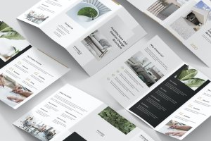 室内设计建筑三折页手册设计模板 Interiorch – Architecture Brochure Tri-Fold